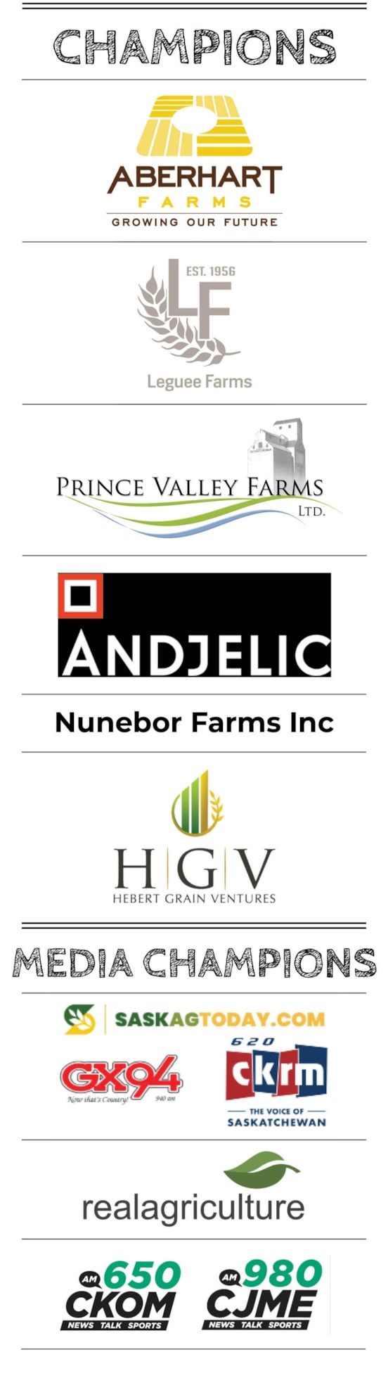 Acres for Education Champion logos